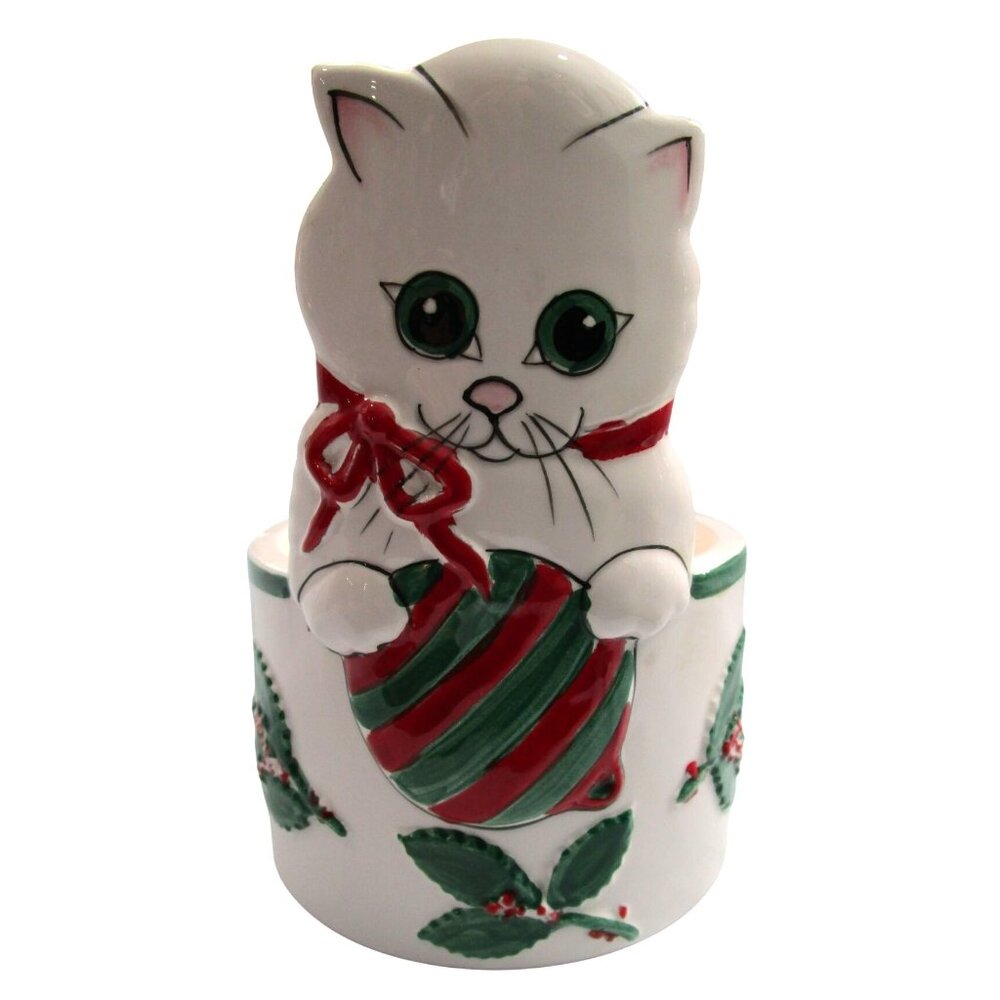 Christmas Kitten Wine Bottle Coaster Andrea West Sigma The Tastesetter Vintage